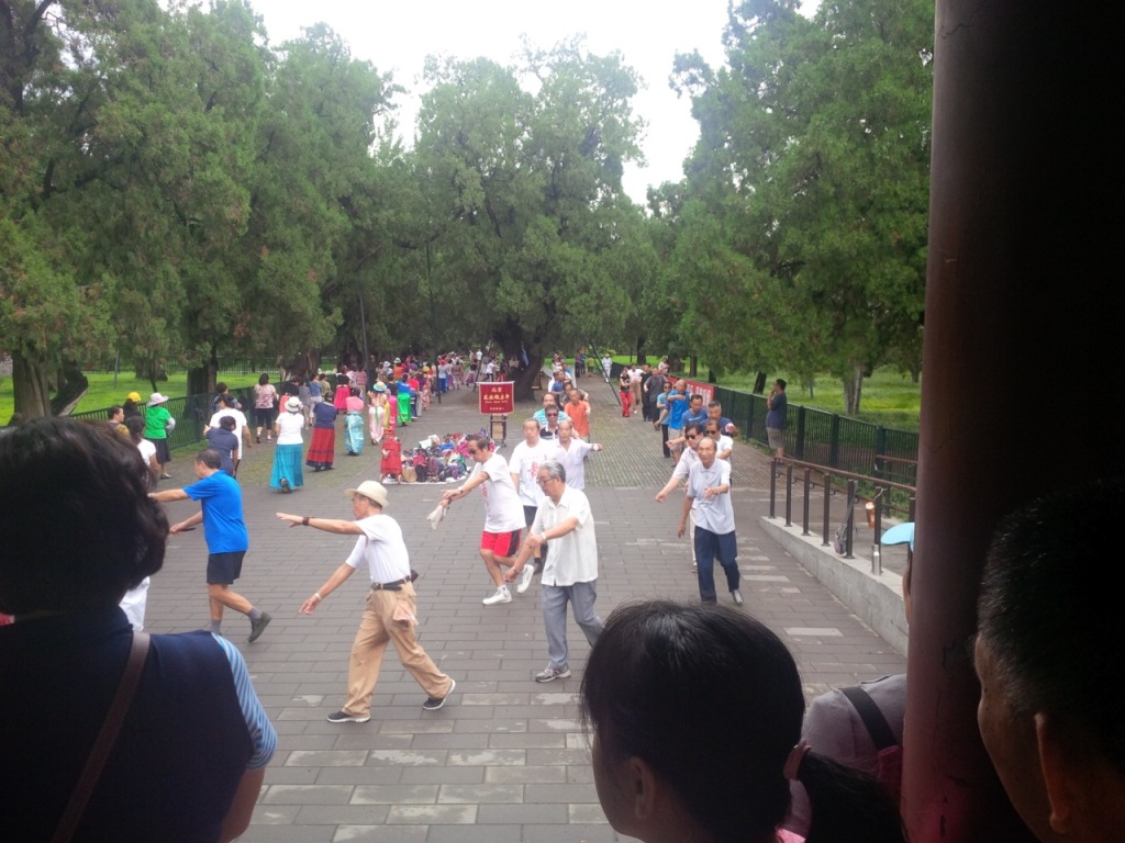 BEIJING. Parks are really used in Beijing as social gathering places. Here a group dances on a Sunday morning in Temple of the Heaven's park.